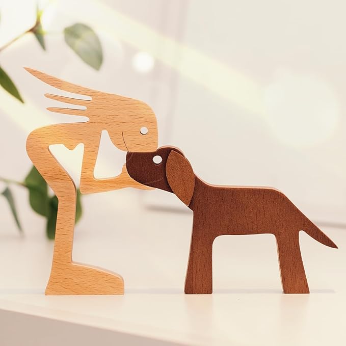 Pawfect House Wooden Sculpture, Dog Statues Home Decor, Statue Home Decorations, Wooden Decor, Table Decor Wooden Pet Carvings, Dog Memory Gifts, Gifts for Dog Lovers, House Warming Gifts Ideas