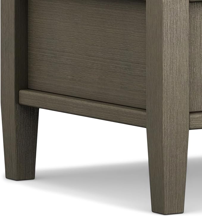 SIMPLIHOME Warm Shaker SOLID WOOD 20 inch Wide Rectangle Transitional End Side Table in Farmhouse Grey for the Living Room and Bedroom