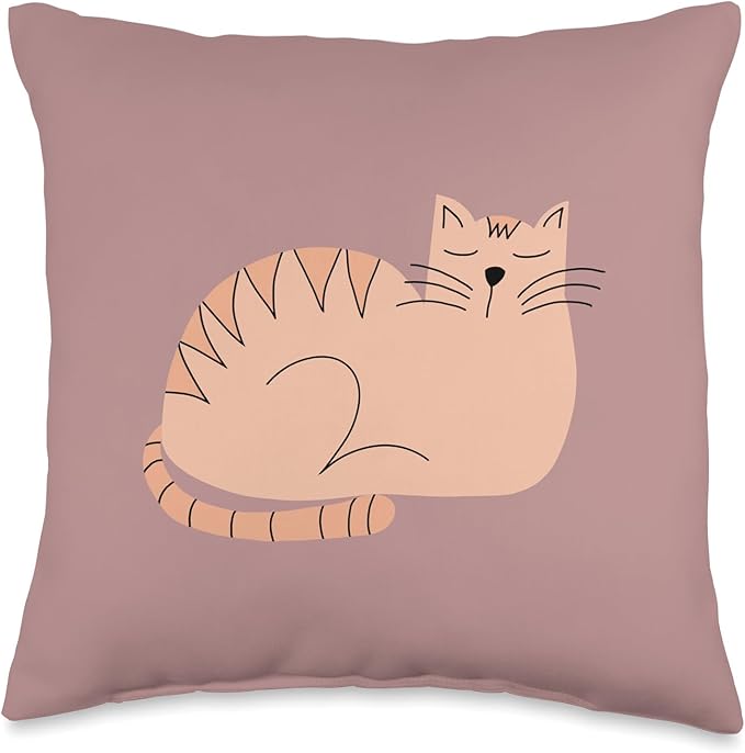 Cute Scandinavian Animals Designs Scandinavian Mom Boho Cat Throw Pillow, 16x16, Multicolor