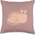 Cute Scandinavian Animals Designs Scandinavian Mom Boho Cat Throw Pillow, 16x16, Multicolor
