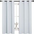 NICETOWN Window Treatment Thermal Insulated Grommet Room Darkening Curtains Drapes for Bedroom(2 Panels,42 by 63,Platinum-Greyish White)