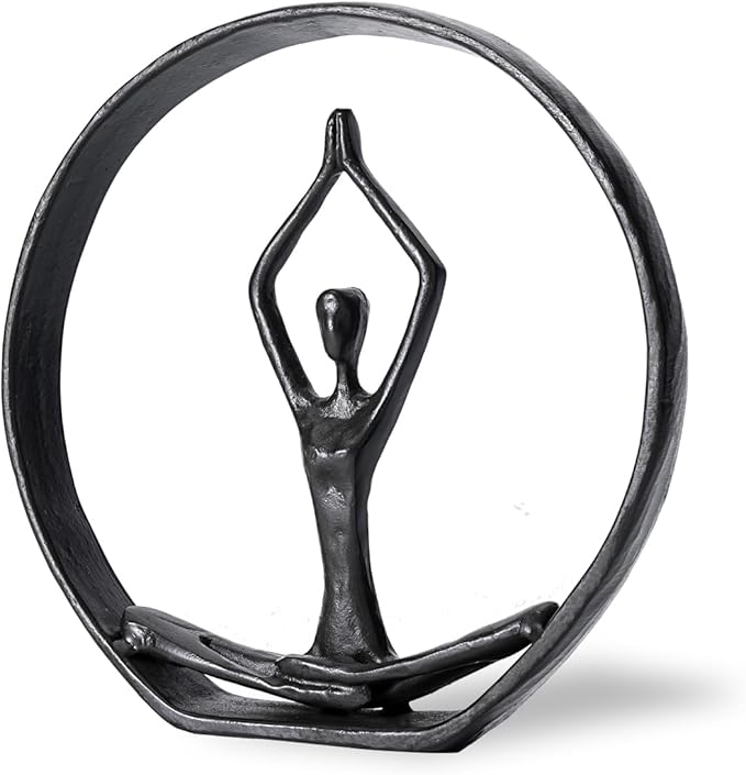 Yoga Statues for Home Decor - Yoga Figurines Decorations, Best Gifts for Yoga, Yoga Gifts for Women, Cast Iron Art Shelf Decor Accents