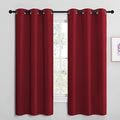 NICETOWN Christmas Burgundy Red Kitchen Blackout Curtain Panels, Thermal Insulated Grommet Top Blackout Draperies and Drapes for Basement (2 Panels, W42 x L68-inch)