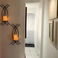 Wall Sconce Black Wall-Mount Metal Iron Wall Candle Sconce Holder Hanging Art Home Decoration Wall Mounted Decorative Candle Holder, Set of 2