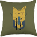 Cute Scandinavian Animals Designs Mom Scandinavian Lover Boho Cats Throw Pillow, 18x18, Multicolor