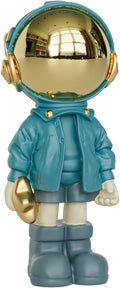 Small Figurine Statue Astronaut Sculpture Decor,Sculpture for Home Decor,Arts Blue Shelf Decoration,Cool Metal Mask Table Decor,Mini Ornament
