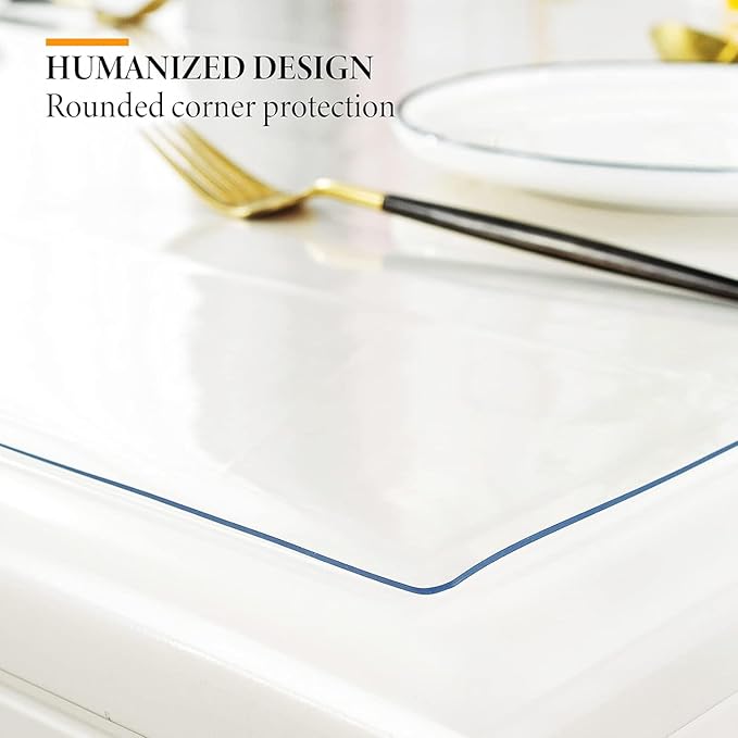 Deep Dream 1.5mm Clear Desk Cover Protector, 36×70 Inch Clear Desk Cover, Clear Desk Mat, Table Cover Tablecloth Protector Rectangle, Table Protector for Dining Room Table