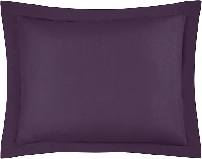 Chezmoi Collection 3-Piece All Season King Comforter Set Dark Purple, Soft Quilted Down Alernative Duvet Insert with Corner Tabs, Lightweight Microfiber Bedding, 102 x 90 Inches