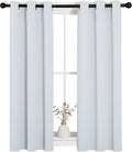 NICETOWN Room Darkening Draperies Curtains Panels, Window Treatment Thermal Insulated Grommet Room Darkening Curtains/Drapes for Bedroom (2 Panels, 29 by 45, Platinum-Greyish White)