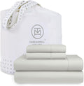 Threadmill 100% Cotton Sheets for King Size Bed | 4 Pc King Bed Sheets Set | Soft, Breathable Lightweight Solid Sateen for All-Season Use | Snug Fit Elastic Deep Pocket King Sheets | Light Grey