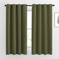 NICETOWN Blackout Olive Green Curtains 63 inches Long, Functional Blackout Window Treatments Thermal Drapes Privacy Assured for Bedroom, 2 Panels, W52 x L63