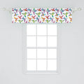 Lunarable Hummingbird Window Valance Pack of 2, Colorful Summer Cartoon Birds Exotic Fauna Design Colibri Pattern Illustration, Rod Pocket Curtain Valances for Kitchen Bedroom, 54" X 12", Lilac Green