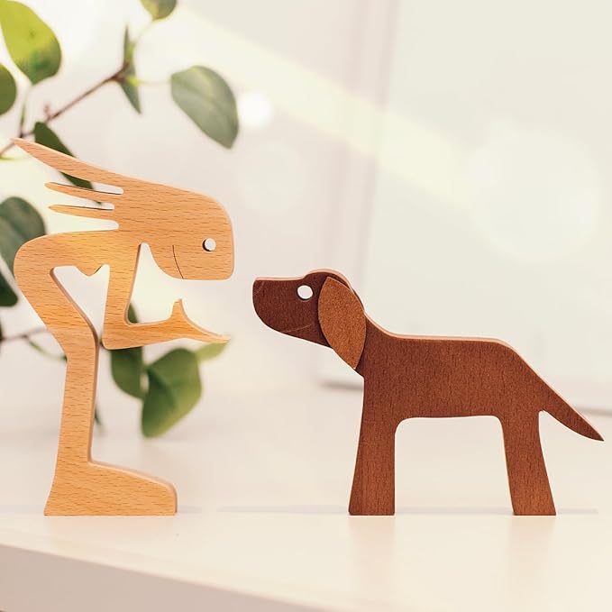 Pawfect House Wooden Sculpture, Dog Statues Home Decor, Statue Home Decorations, Wooden Decor, Table Decor Wooden Pet Carvings, Dog Memory Gifts, Gifts for Dog Lovers, House Warming Gifts Ideas