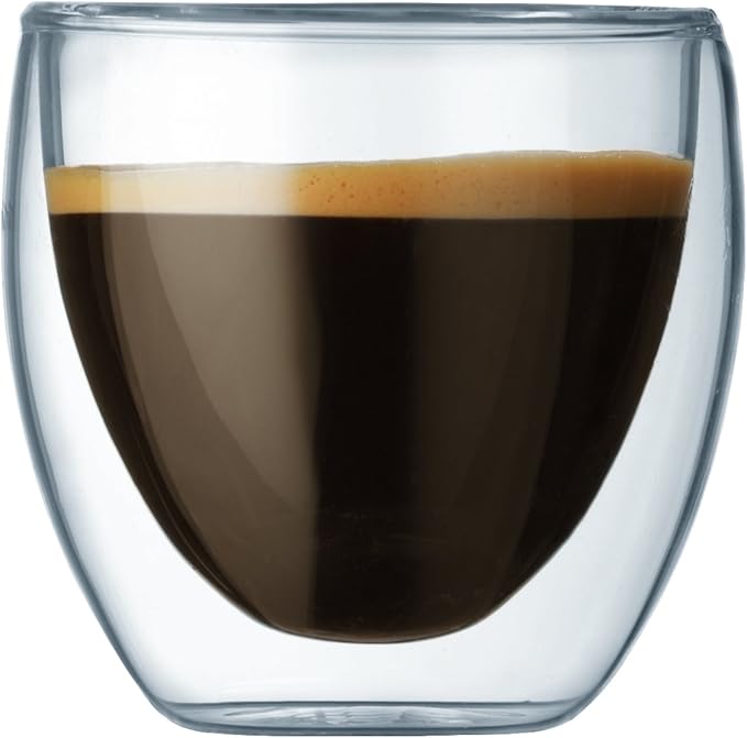 Bodum 2.5oz Pavina Double Wall High-Heat Borosilicate Glass, Set of 2, Clear
