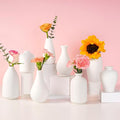 8 Pack Ceramic Bud Vase, White Ceramic Vase Modern Mini Bud Vase in Bulk for Centerpieces, Small White Vase for Flowers Pampas Grass, Wedding, Home