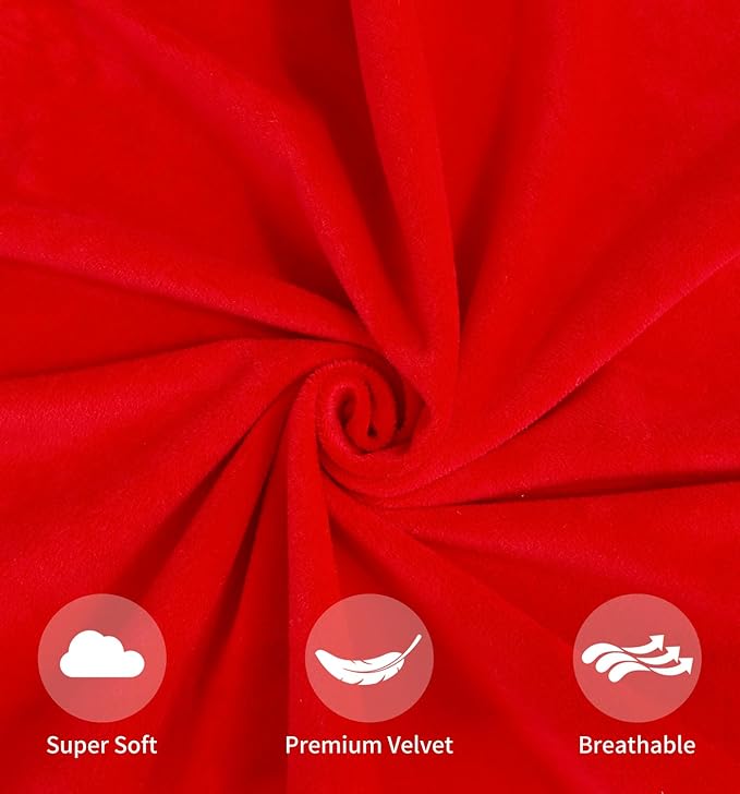 Pack of 2 Christmas Red Pillow Covers 22x22 Inch Decorative Throw Pillow Cover, Velvet Pillowcases for Couch Sofa Bed, Home Boho Decor, Modern Soft Cushion Covers