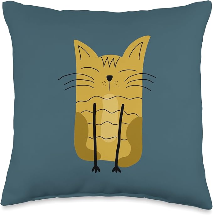 Cute Scandinavian Animals Designs Mom Scandinavian Lover Boho Cats Throw Pillow, 16x16, Multicolor
