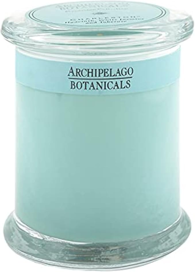 Archipelago Botanicals Charleston Glass Jar Candle, Jasmine, Tuberose and Hyacinth Scent, Lead-Free Candle Wicks, Burns Approx. 60 Hours (8.6 oz)