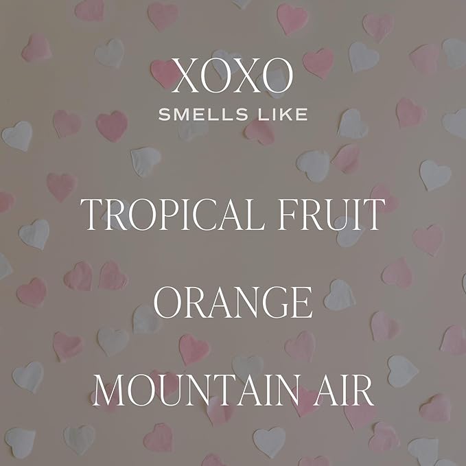 Sweet Water Decor XOXO Scented Candles - Soy Candles with Tropical Fruits, Lemons & Redolent with Lightly Exotic Mountains Greens - Candle Wax with 70 Hours Burn Time - 15Oz Pink Matte Jar Candles