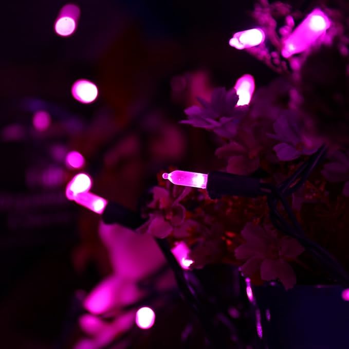 Brizled Pink Christmas Lights, 33ft 100 LED String Lights, Decorative Xmas Tree Light 120V UL Certified Connectable Christmas String Light Pink Mini Lighting for Indoor & Outdoor Wedding Room Party