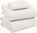 RUVANTI 100% Cotton Twin Sheets Set, 3 Pieces, Soft & Breathable Percale Weave Bedding, Deep Pocket 16", Hotel Standard, Crisp Cool Feel, Durable, Perfect Dyed Bed Sheet, Ivory