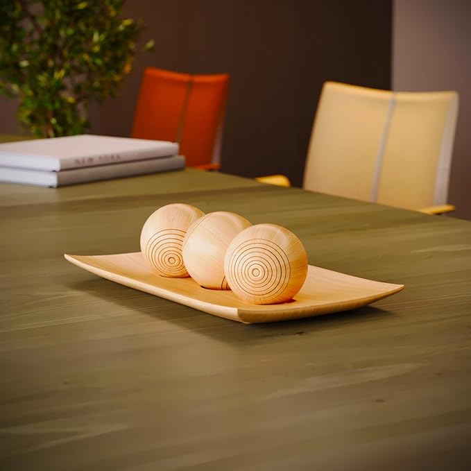 Creative Scents Harmony Decor Tray and Ball Set - Centerpiece Decoration - Coffee Table Decor - Dining Decor Centerpiece Table Decor Bowl for Home Decor, Living Room, Entry Table, TV Stand