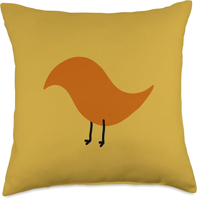 Cute Scandinavian Animals Designs Chic Scandinavian Birds Minimalistic Animal Danish Throw Pillow, 18x18, Multicolor