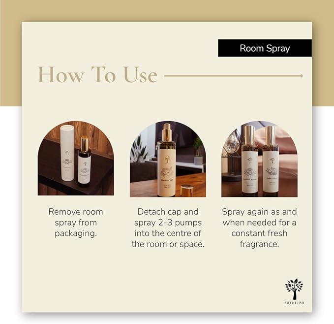 PRISTINE Himalayan Tea/Inspired by Westin Hotel Linen & Room Spray Air Freshener, Made With Essential Oils, Fragrance room spray with White Tea and Bergamot 3.4oz Pillow Spray