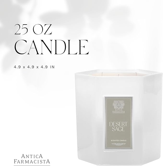 Antica Farmacista Three-Wick Candle - Decorative Home Candle - Long-Lasting & Premium Scented - Luxury Gift - Desert Sage, 25 oz