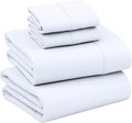 RUVANTI 100% Cotton King Size Sheets Set, 4 Pieces, Soft & Breathable Percale Weave Bedding, Deep Pocket 16", Hotel Standard, Crisp Cool Feel, Durable, Perfect Dyed Bed Sheet, Bright White