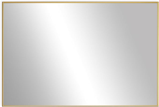 Frame My Mirror Gold Metal Framed Mirror, 32" x 54" Mirror for Bathroom, Metal Frame, True Reflections Glass, Gold Finish, Stanton Design, Hangs Horizontally or Vertically, Made in USA