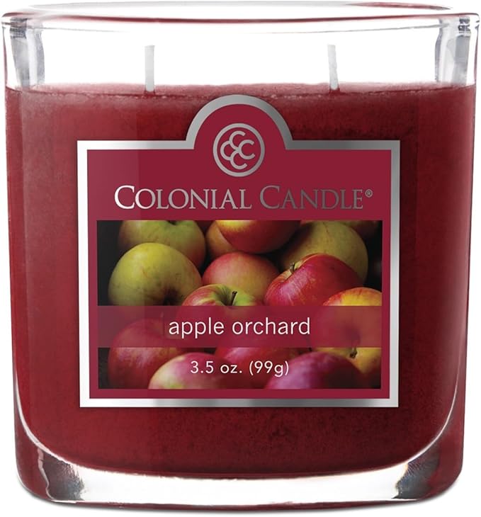 Colonial Candle Apple Orchard Scented Jar Candle, 2 Wick, 3.5 oz, Mottled Wax Candle