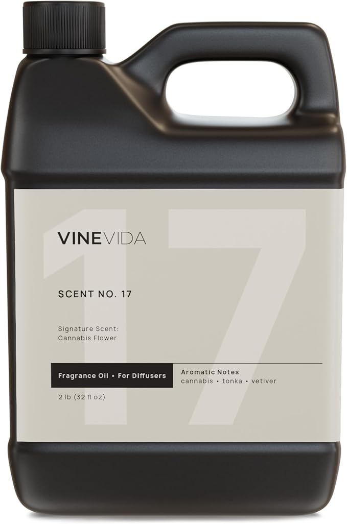 VINEVIDA [32 Fl Oz] Cannabis Flower Fragrance Oil for Cold Air Diffusers, Essential Oils for Diffuser Oil Refill & Air Freshener Room Spray