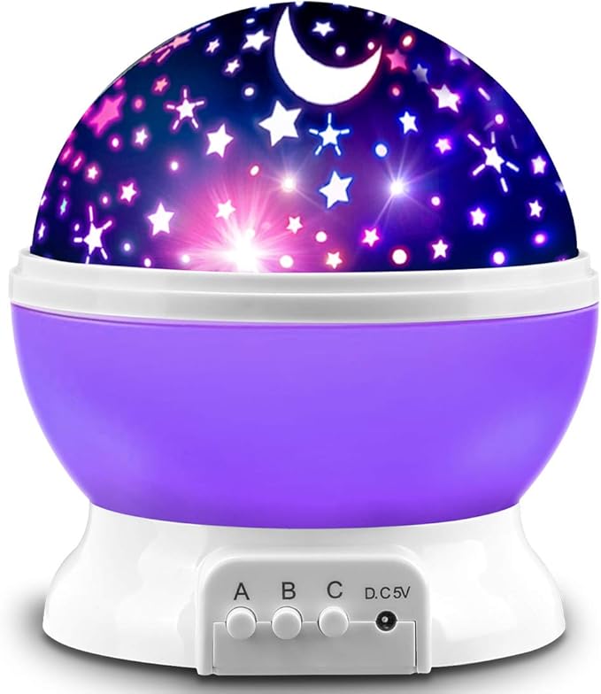 Star Projector Night Lights for Kids, Birthday Gifts for 1-4-6-14 Year Old Girl and Boy, Projection Lamp for Kids Bedroom, Glow in The Dark Stars and Moon for Child Asleep Peacefully- Purple