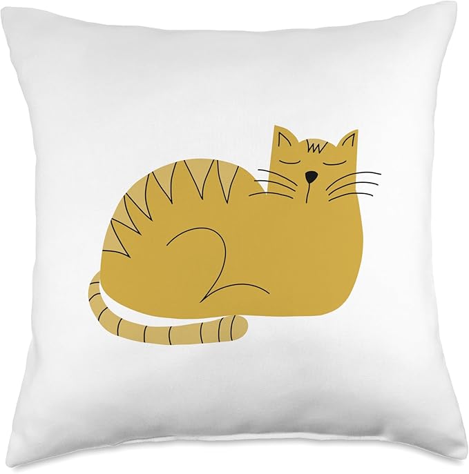 Cute Scandinavian Animals Designs Scandinavian Mom Boho Cat Throw Pillow, 18x18, Multicolor