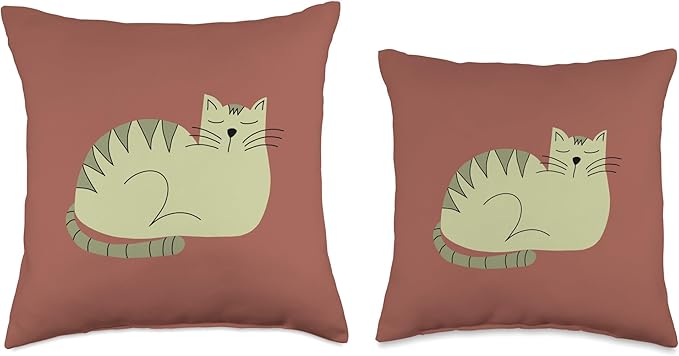 Cute Scandinavian Animals Designs Scandinavian Mom Boho Cat Throw Pillow, 16x16, Multicolor