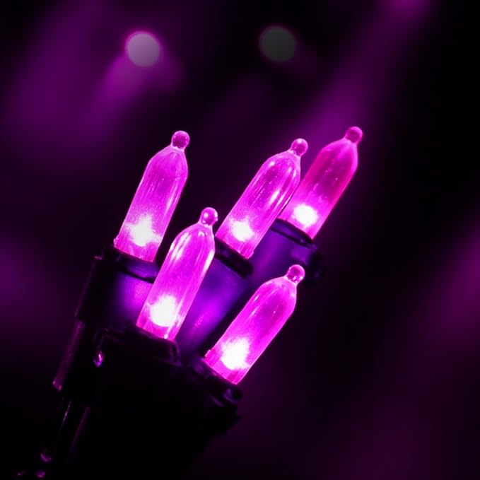Brizled Pink Christmas Lights, 33ft 100 LED String Lights, Decorative Xmas Tree Light 120V UL Certified Connectable Christmas String Light Pink Mini Lighting for Indoor & Outdoor Wedding Room Party