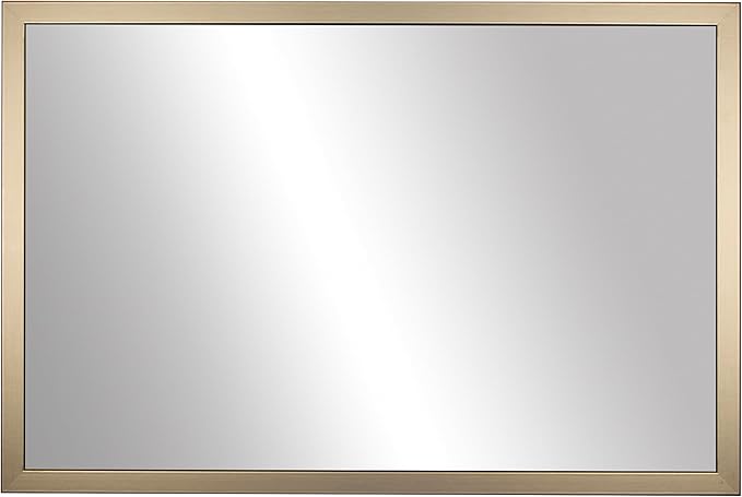 Frame My Mirror Gold Bathroom Mirror for Wall, 36" x 42" Champagne Bronze Bathroom Vanity Mirror, Made in USA, Hangs Horizontally or Vertically, Ellis Design
