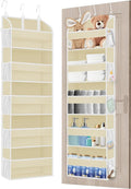 1 Pack Over The Door Storage Organizer with 5 Pockets 10 Mesh Pockets, 44 lbs Weight Capacity Door Hanging Organizers and Storage for Bedroom,Bathroom,Nursery,Kidroom,Babyroom