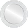 OVALCREST Round Beveled Wall Mirror for Home Decor - Philadelphia Style - Linen White - 22x22 Outside Dimensions