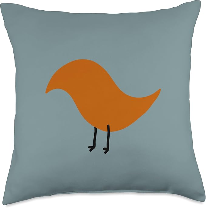 Cute Scandinavian Animals Designs Chic Scandinavian Birds Minimalistic Animal Danish Throw Pillow, 18x18, Multicolor