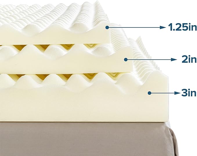 ZINUS 2 Inch Copper Cooling Memory Foam Mattress Topper with Airflow Design, King, White