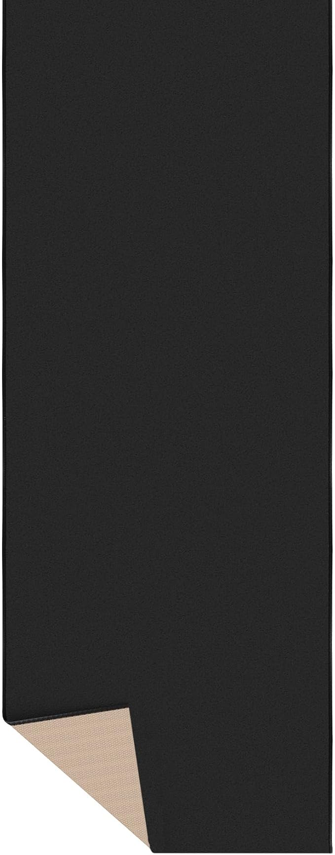 Ottomanson 3x47 Non Slip Extra Long Hallway Runner Rug with Rubber Backing - Solid Modern Kitchen Rug for Bedroom or Living Room, Black, 2'7" x 47'