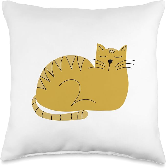 Cute Scandinavian Animals Designs Scandinavian Mom Boho Cat Throw Pillow, 16x16, Multicolor