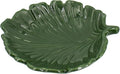 Green Decorative Tray Small Palm Leaf Style for Entryway Table Ceramic Leaf Tray for Kitchen Decor Cocktail Table Decoration