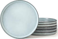 famiware Star Dinner Plates for 6, 10 inches Plate Set, Scratch Resistant, Stoneware Dinnerware, Kitchen Modern Rustic Serving Dishes, Smoky Blue