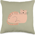 Cute Scandinavian Animals Designs Scandinavian Mom Boho Cat Throw Pillow, 16x16, Multicolor