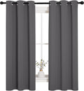 NICETOWN Grey Blackout Curtain Panels for Bedroom, Thermal Insulated Grommet Top Blackout Draperies and Drapes (2 Panels, W34 x L63 inches, Grey)