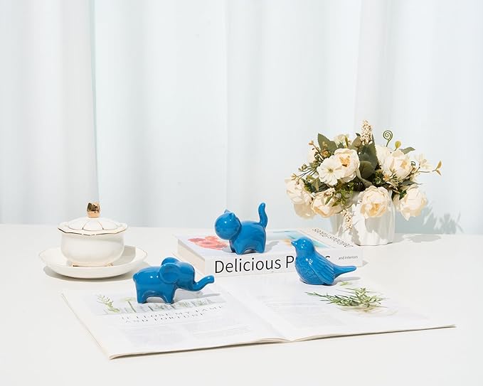 Small Elephant Statue Good Luck 2-Pack 4 inch Green Accent Small Knick Knacks Gifts, for Home Office Shelf Desk Coffee Table Decoration