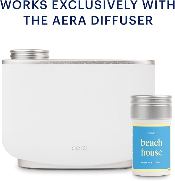 Aera Beach House - Essential Oil for Home - Summer Fragrance - Notes of Ocean Air and Gardenia - Scent Refill - Works with The Aera Diffuser